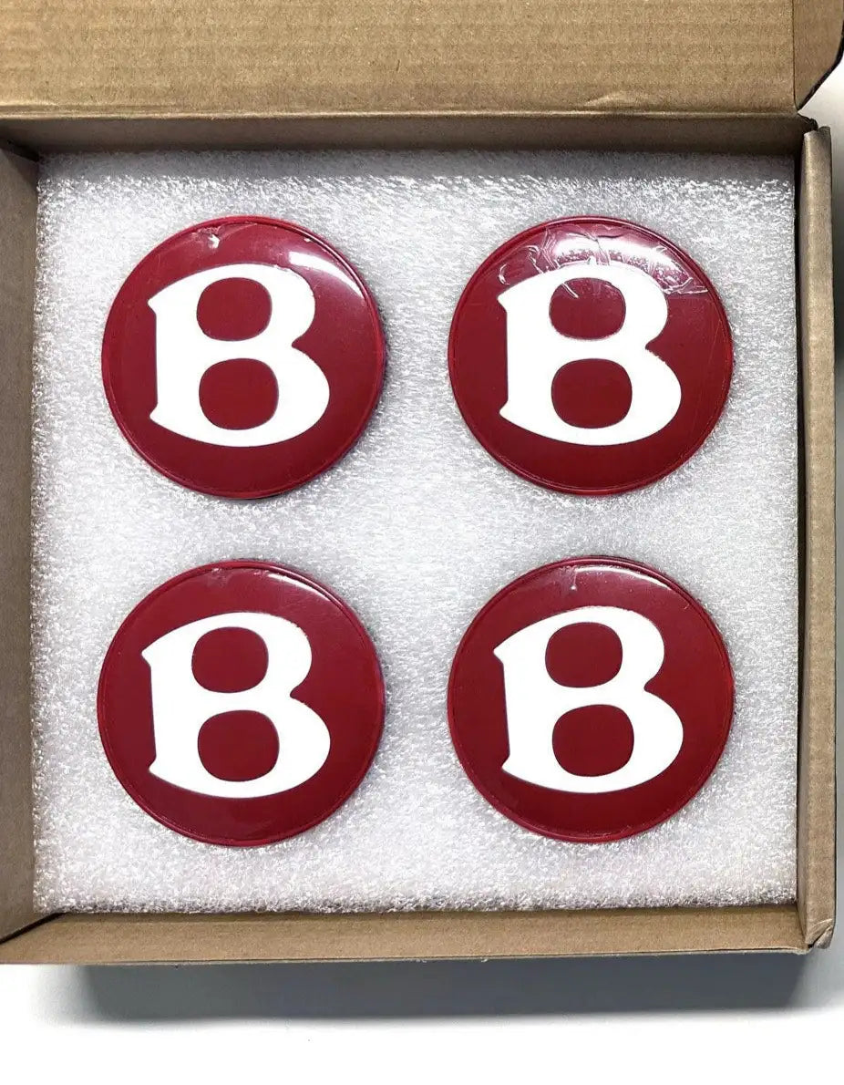 Set of 4 Bentley Floating Alloy Wheel Centre Caps Red or Black - 68mm | AutoCap Solutions