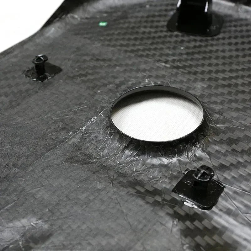 Dry carbon fibre engine cover for BMW G42 B48 showing weave