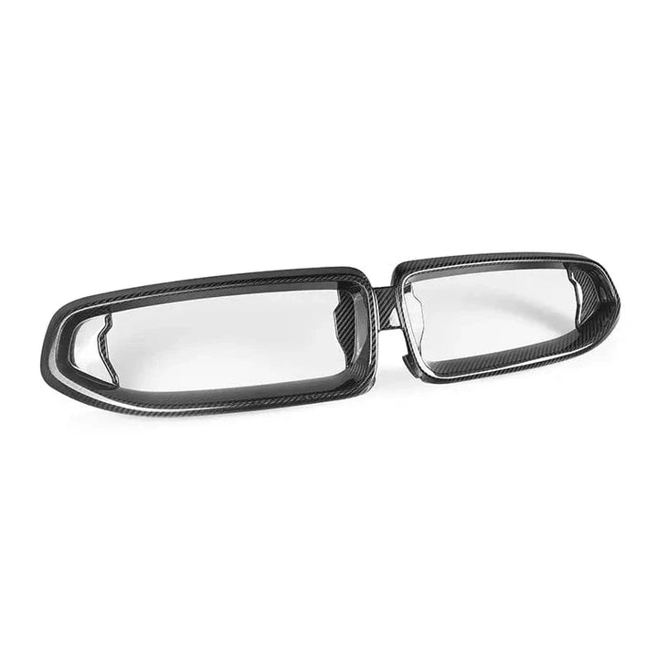 Carbon fibre kidney grille for BMW G42 side angle view