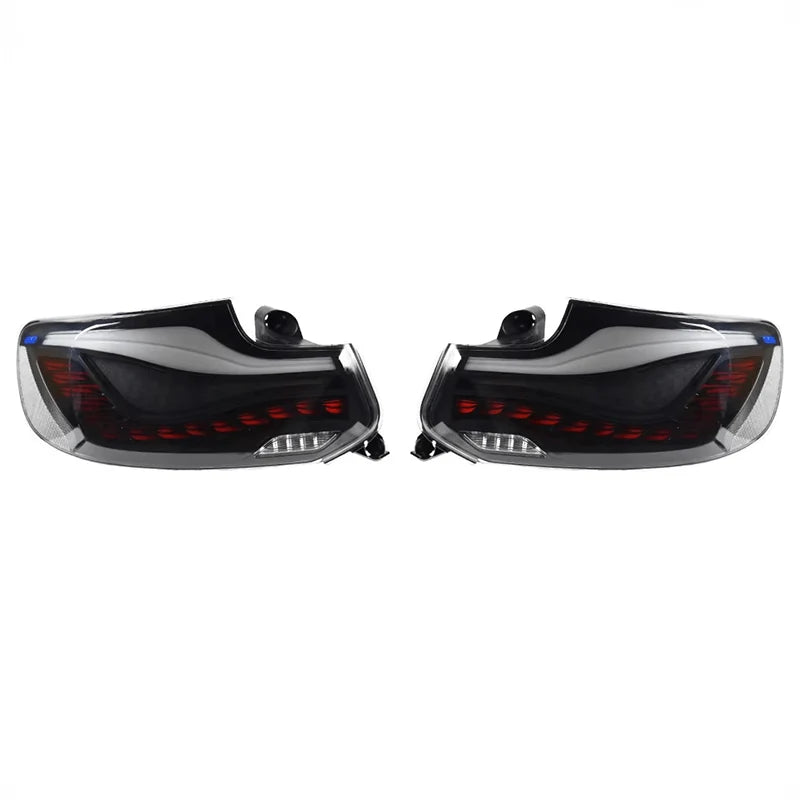 OLED clear black plug and play rear tail lights for BMW 2 Series M2 on a plain background