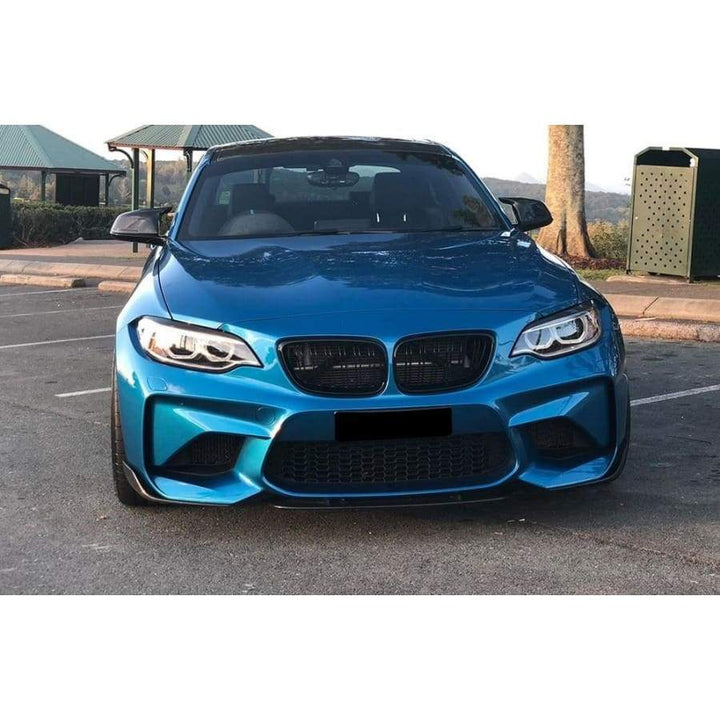 Carbon fibre headlight eyebrow fitted to BMW 2 Series F22