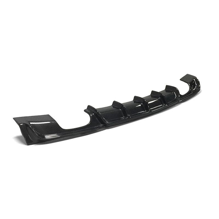 Carbon fibre diffuser V3 for BMW F30 M Sport showing weave alternative angle shot
