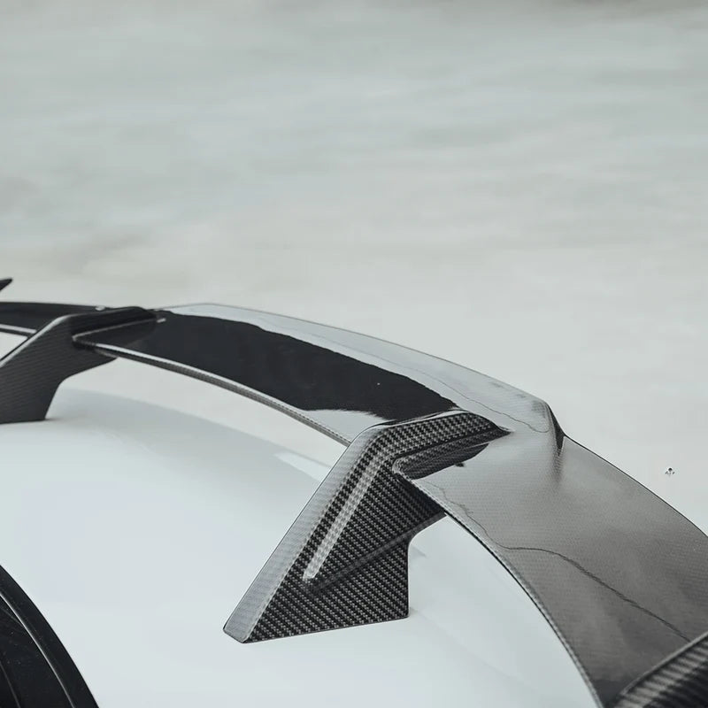 BMW F30 dry carbon fibre rear wing close-up