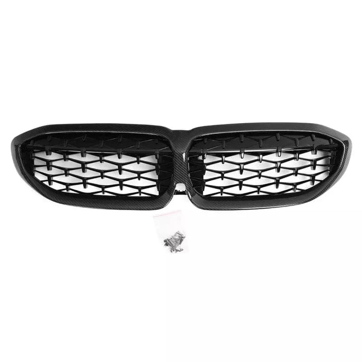 BMW 3 Series G20 G21 Pre-LCI carbon fibre diamond slat kidney grille
