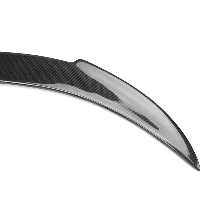 BMW F06 F12 F13 carbon fibre rear spoiler on a plain background