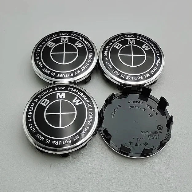 Set of 4 BMW Wheel Centre Caps Heritage Full Black - 56mm or 68mm | AutoCap Solutions