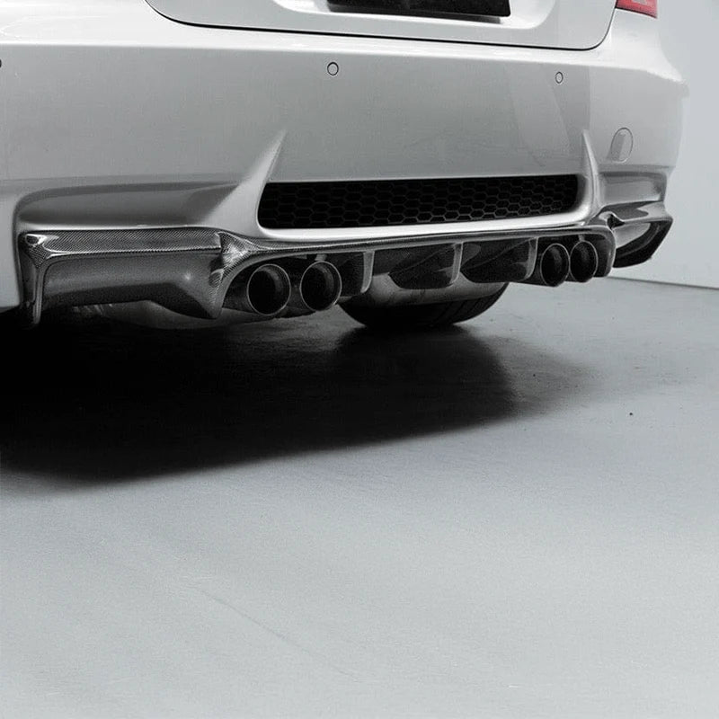 Carbon fibre weave detail on BMW M3 rear diffuser