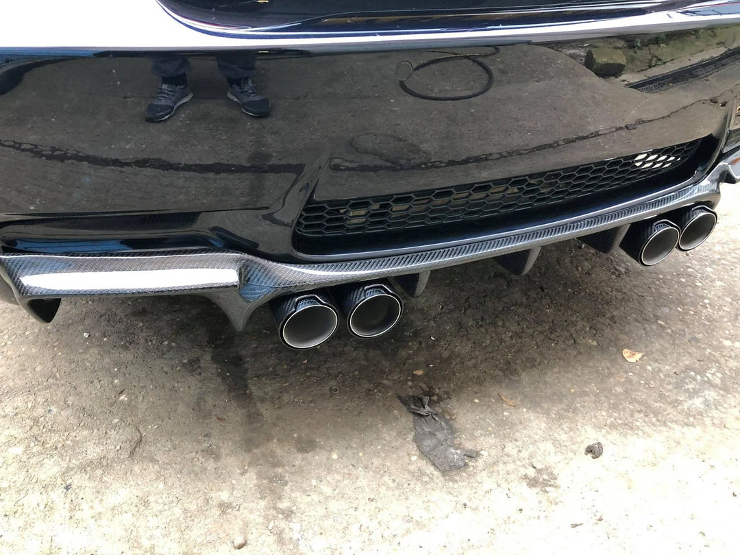 Carbon fibre rear diffuser fitted to BMW M3 E93 convertible, rear view