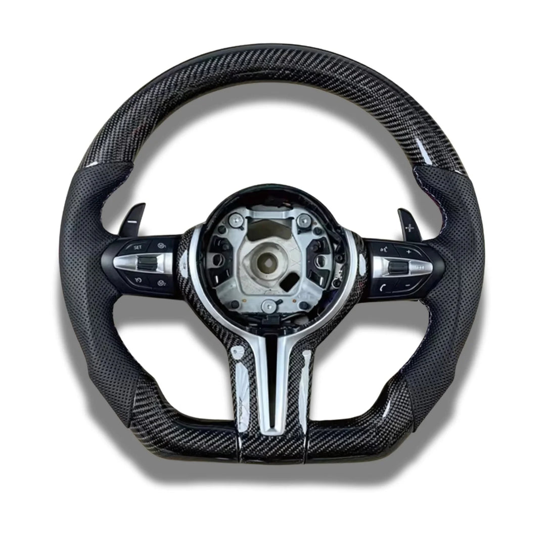 Custom carbon fibre steering wheel for BMW F30 F32 flat bottom