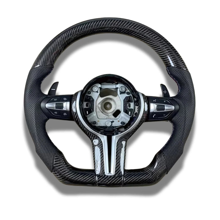 Custom carbon fibre steering wheel for BMW F30 F32 flat bottom