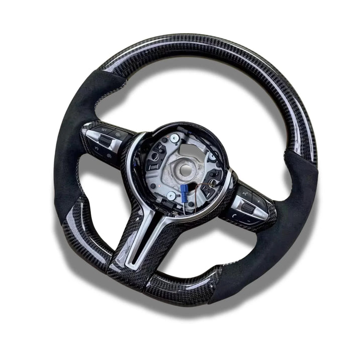 BMW M4 F82 flat bottom replacement steering wheel close-up