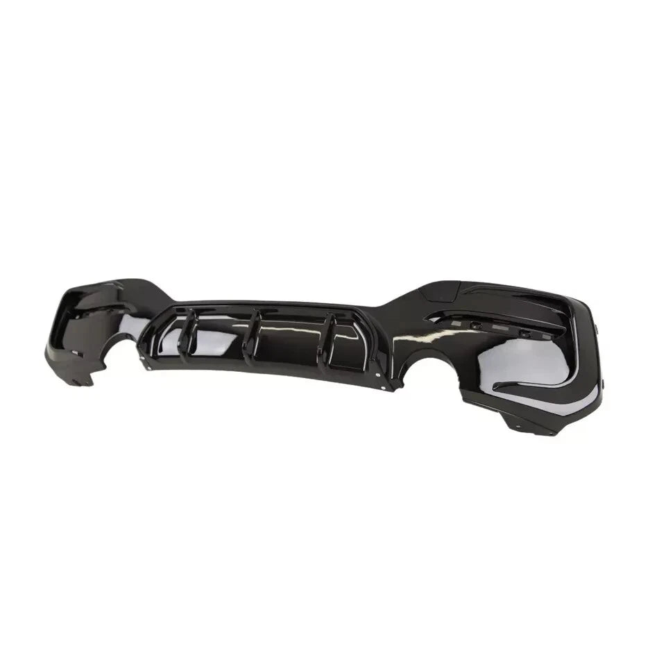Gloss black ABS rear diffuser V1 for BMW F20 F21 LCI M Sport angle shot
