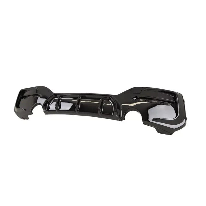Gloss black ABS rear diffuser V1 for BMW F20 F21 LCI M Sport angle shot