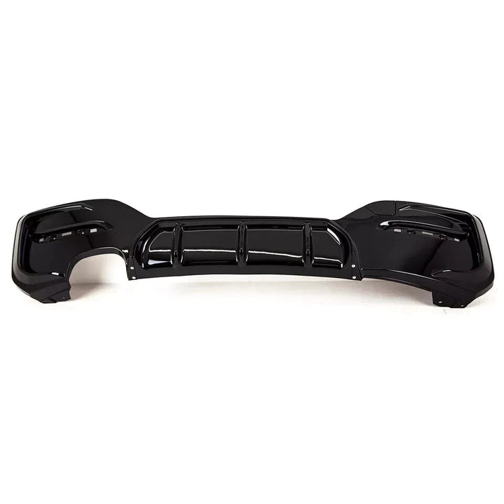 BMW F20 F21 LCI 1 Series M Sport gloss black rear diffuser V1 dual left exit