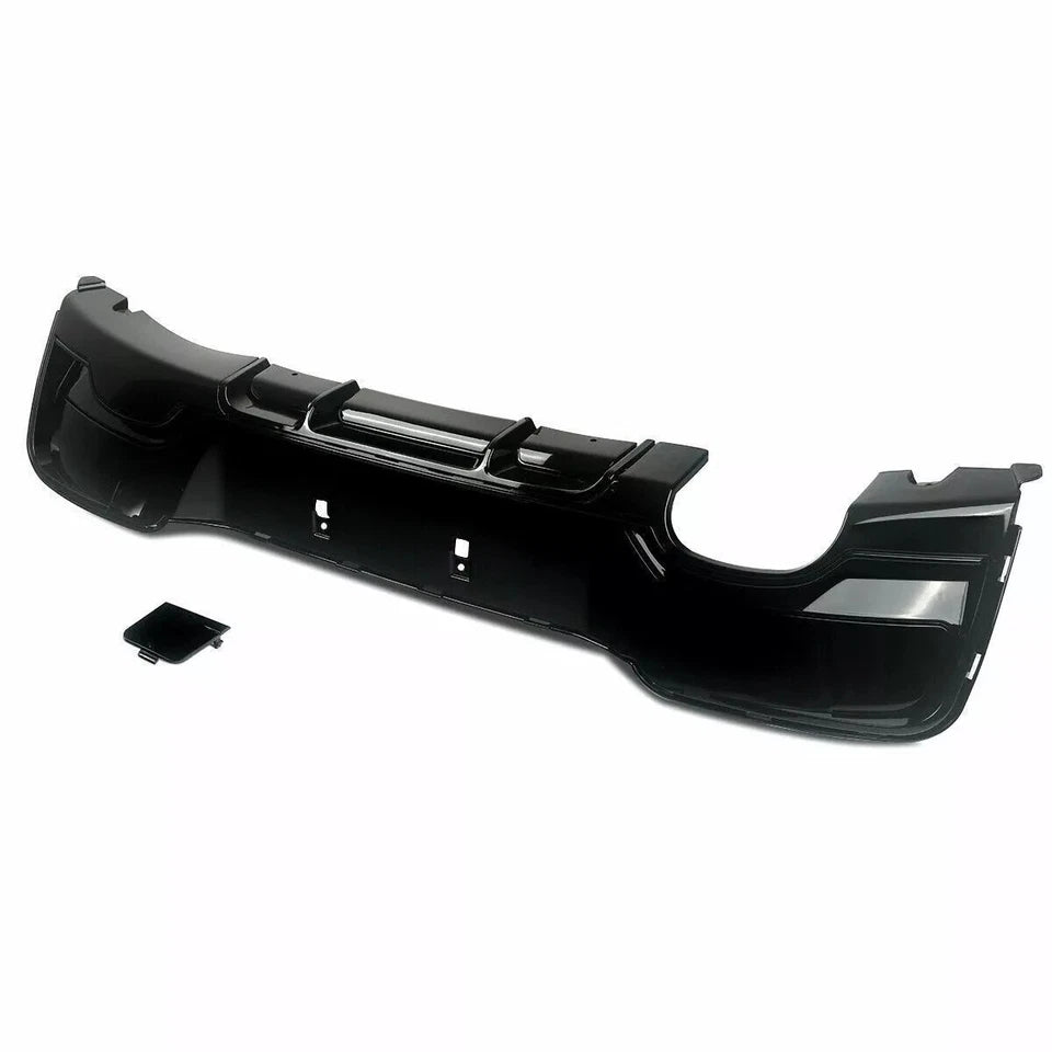 BMW F20 F21 Pre-LCI M Sport gloss black diffuser rear view both tips on left