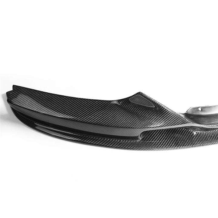 Carbon fibre front splitter V1 for BMW F22 M Sport showing weave