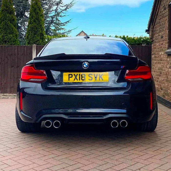 BMW M2 F87 carbon fibre spoiler V3 installed