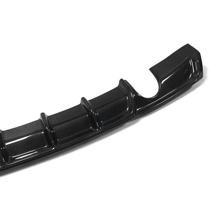 Carbon fibre diffuser V2 for BMW F30 M Sport showing weave