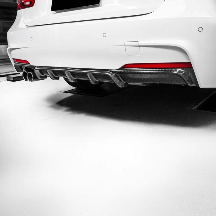 BMW 3 Series F31 twin left exit diffuser installed three quarter view