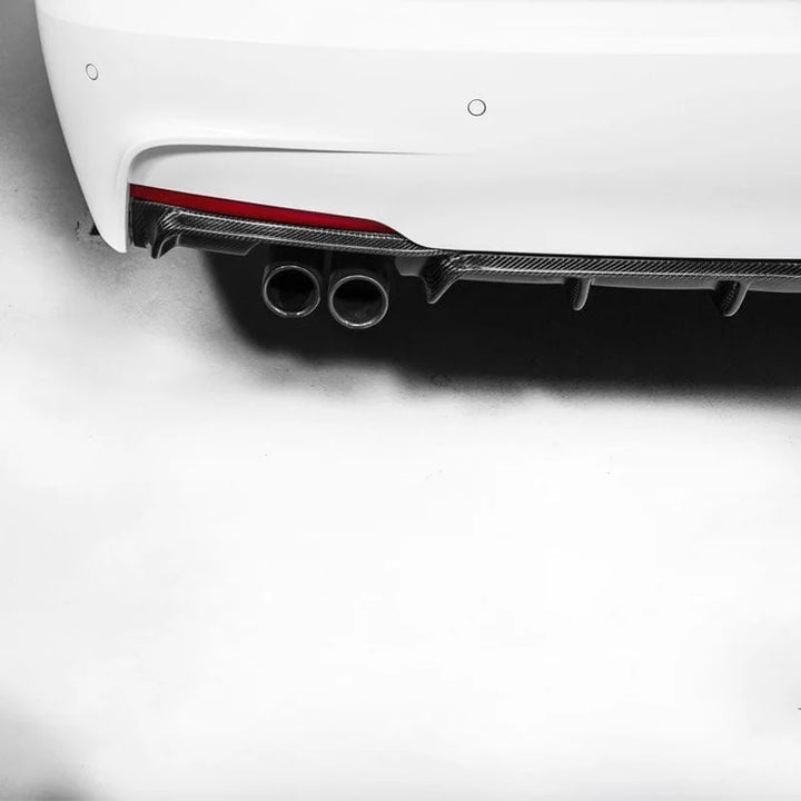 BMW 3 Series F31 twin left exit diffuser installed close up