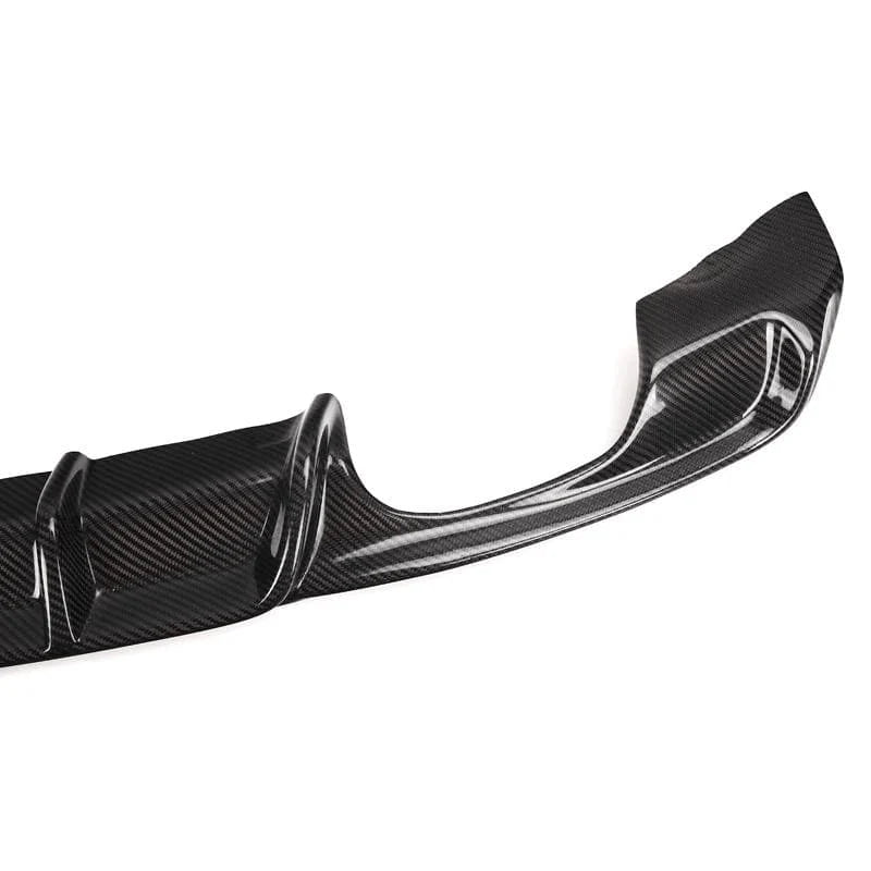 Carbon fibre diffuser V1 for BMW F30 M Sport showing weave