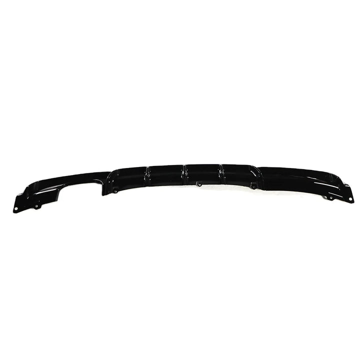 BMW F30 3 Series gloss black rear diffuser dual left exit exhaust — front view