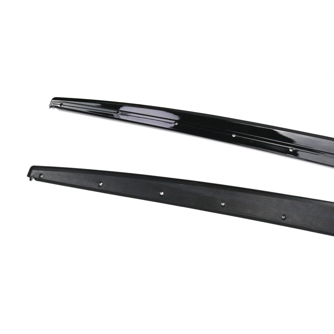 BMW F30 F31 gloss black side skirts close up