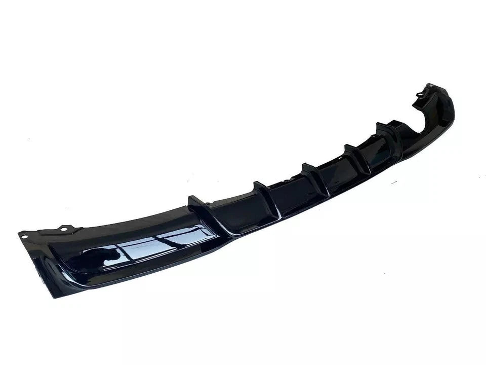 Gloss black ABS rear diffuser for BMW 3 Series F30/F31 single left exit alternate angle shot