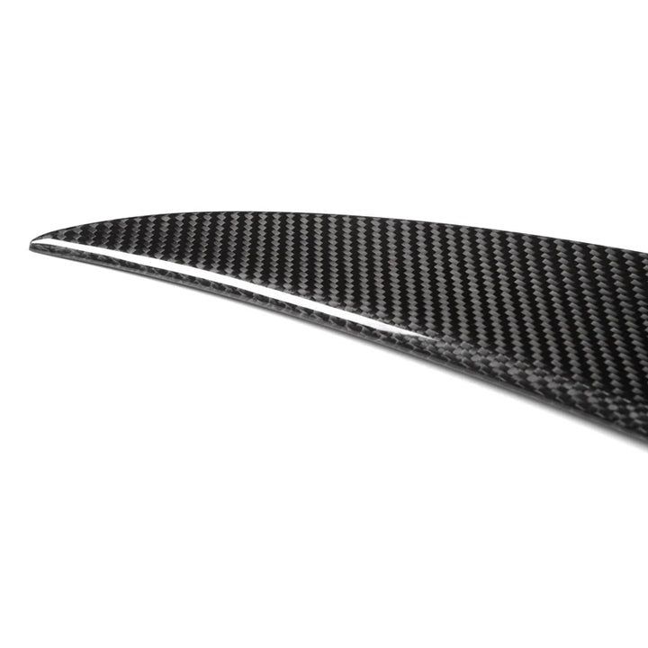 Dry carbon fibre rear spoiler V2 for BMW F30 3 Series close up