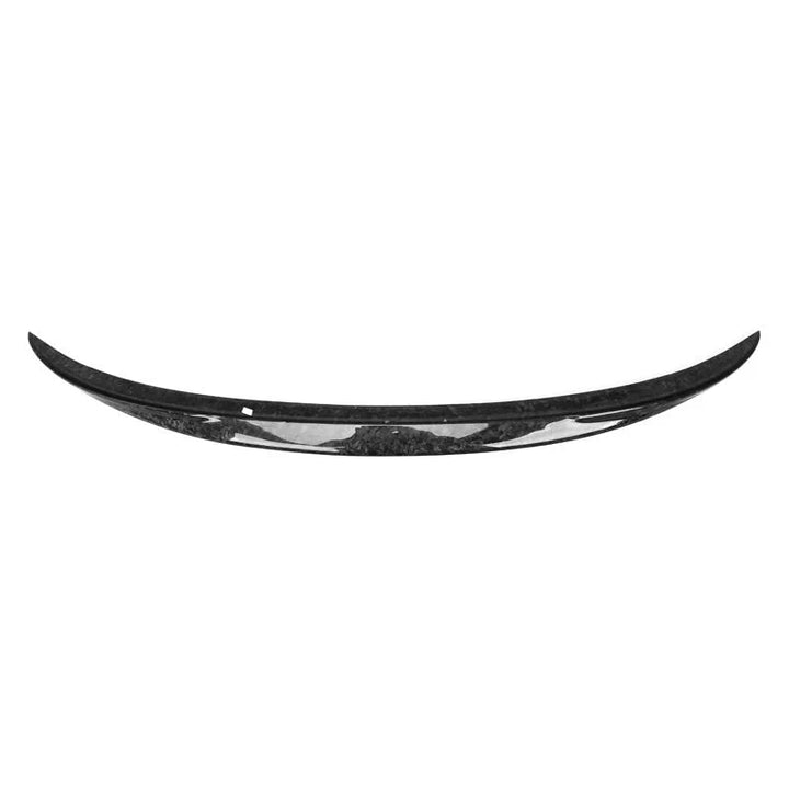 Forged carbon fibre rear spoiler V2 for BMW F30 showing marbled finish