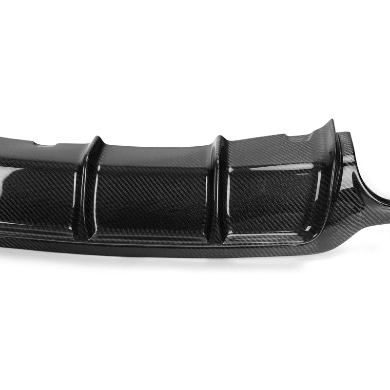 Carbon fibre diffuser V1 for BMW F32 M Sport showing weave