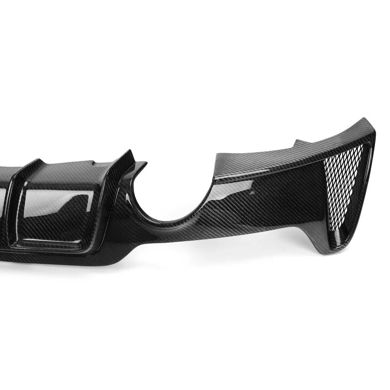 BMW F33 Convertible M Sport rear bumper carbon fibre detail close up
