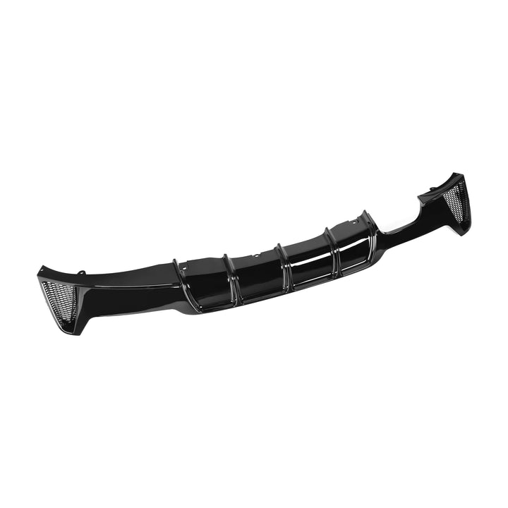 BMW F32 M Sport gloss black rear diffuser twin left exhaust angle