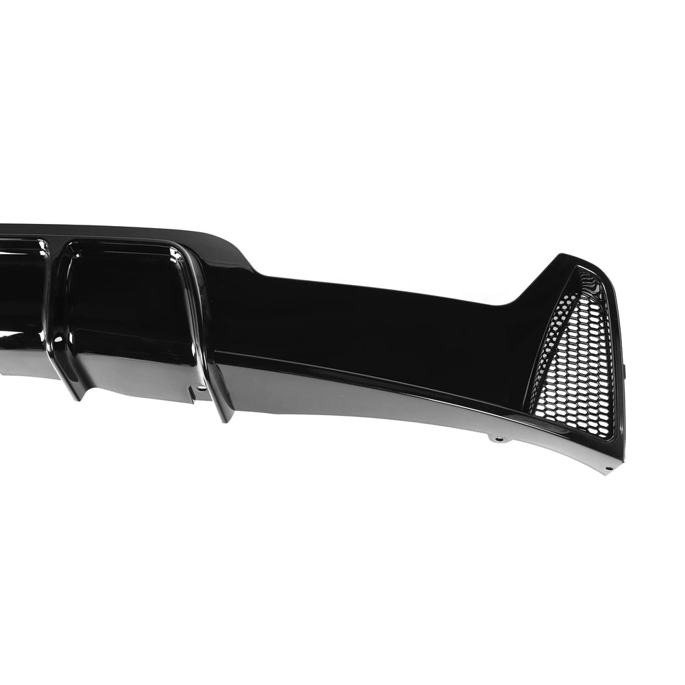 Gloss black rear diffuser for BMW 4 Series F-chassis twin left exit exhaust