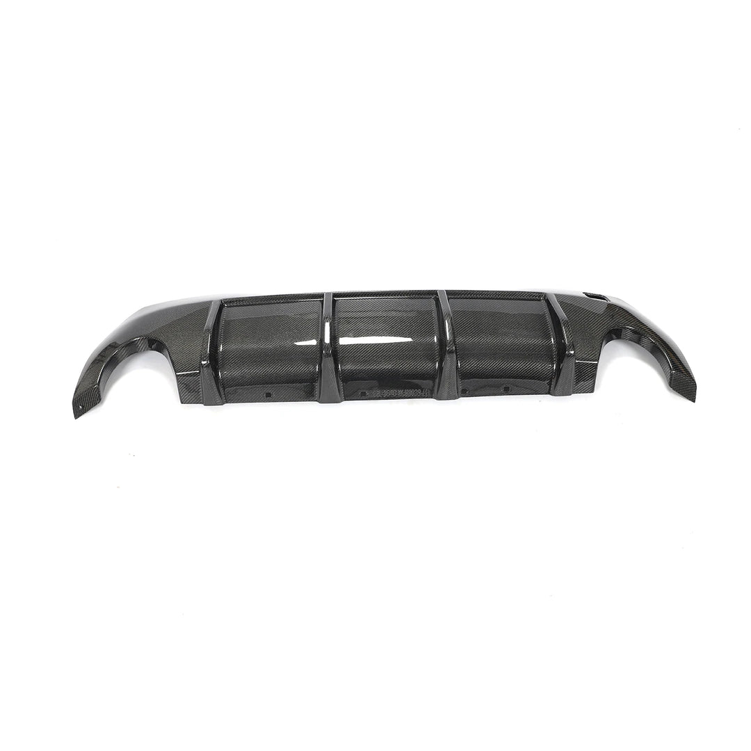 Carbon fibre rear diffuser for BMW F40 M Sport showing weave
