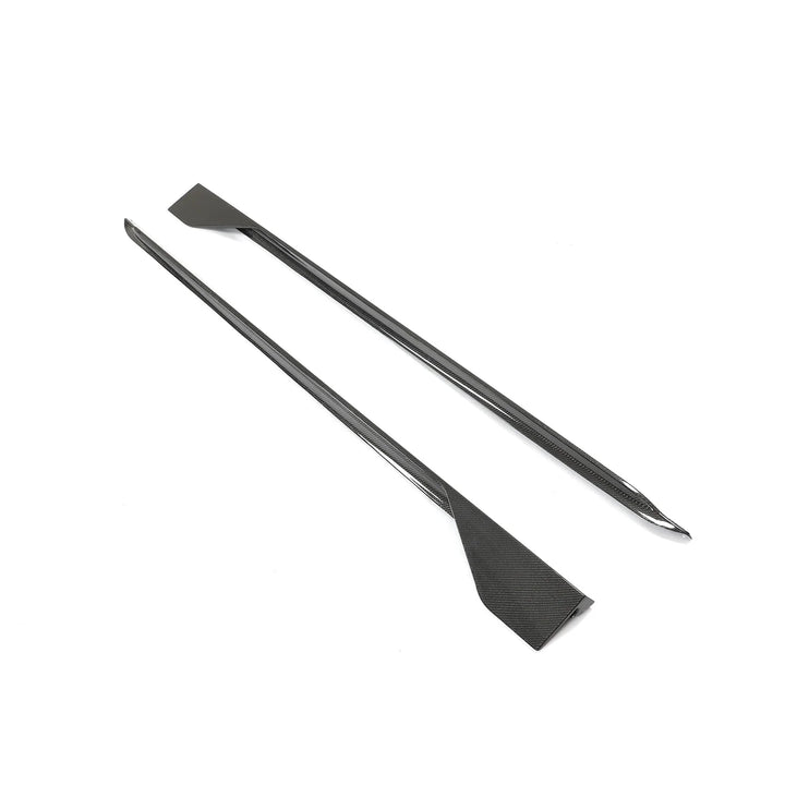 Carbon fibre side skirt for BMW F40 M Sport showing weave