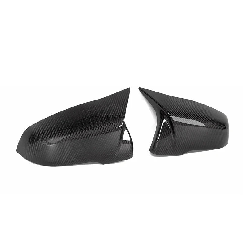 Dry carbon fibre mirror cover for BMW X1 F48 showing weave pattern