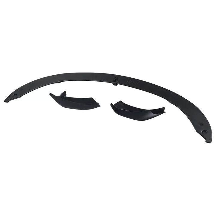 Gloss black front splitter V2 for BMW M4 F82 showing end fin detail