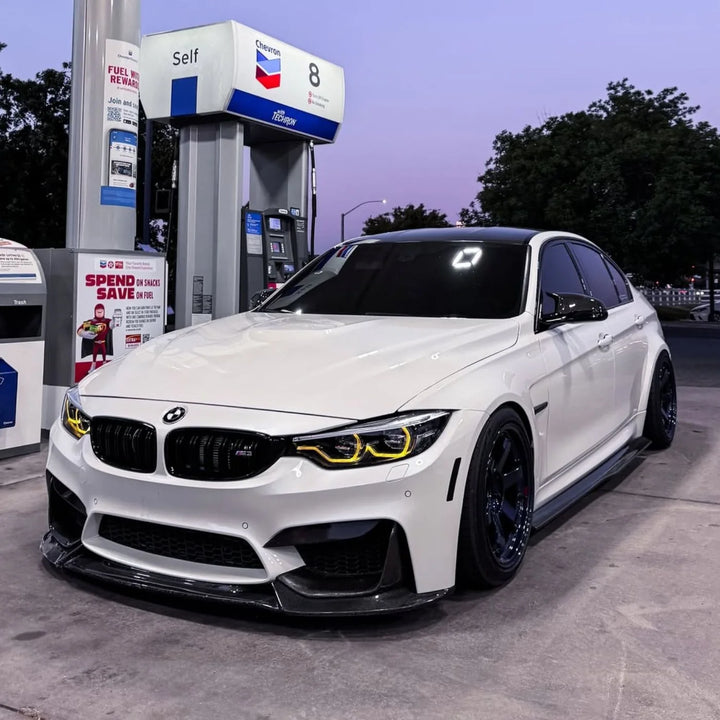 BMW M3 F80 LCI yellow DRL board installed in headlight
