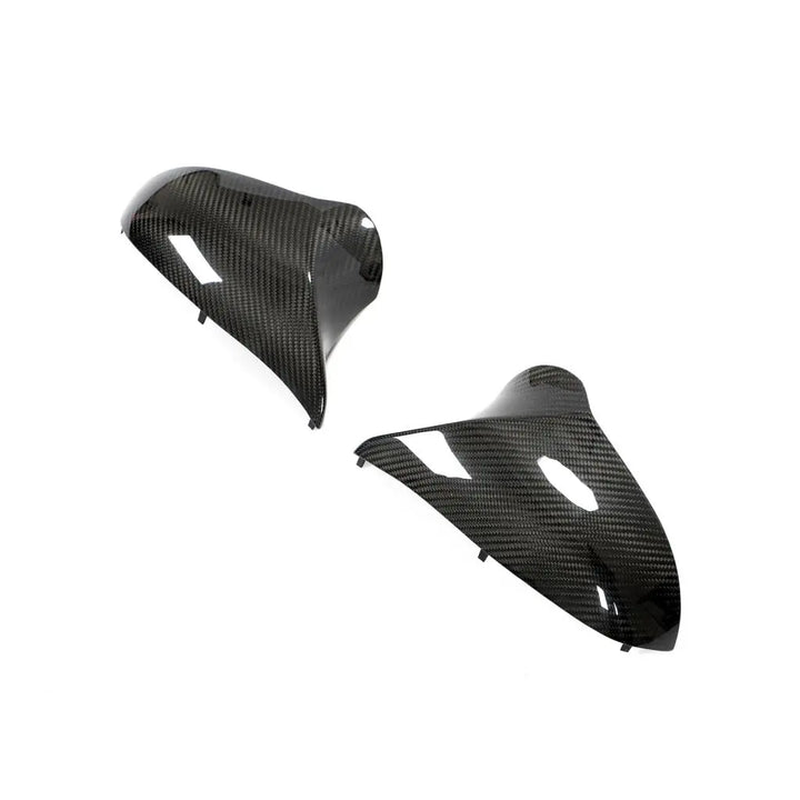 BMW M3 F80 M4 F82 F83 M2C F87 dry carbon fibre wing mirror covers pair alternate angle shot