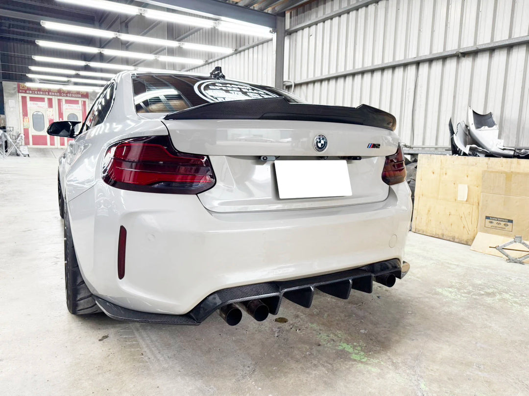 BMW M2 Competition F87 carbon fibre diffuser installed