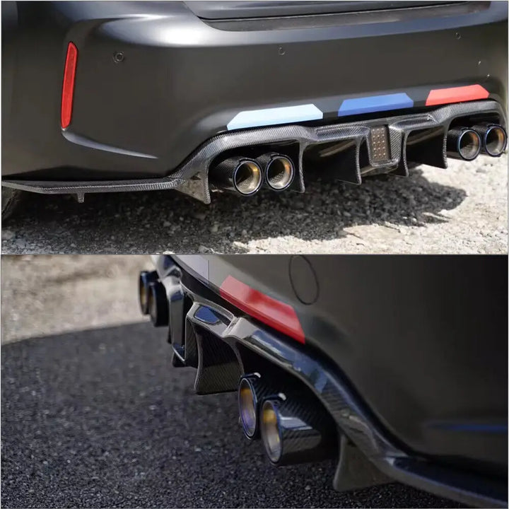 BMW M2 Competition F87 carbon fibre diffuser V3 installed