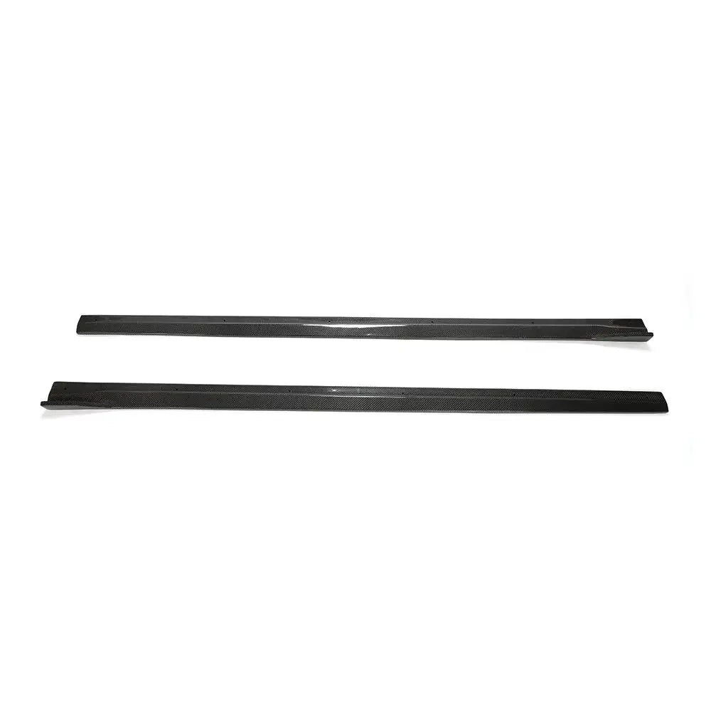 Carbon fibre side skirt V2 for BMW M2 showing weave