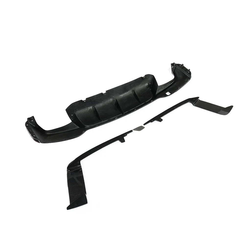 Carbon fibre rear diffuser V1 for BMW M5 F90 showing weave