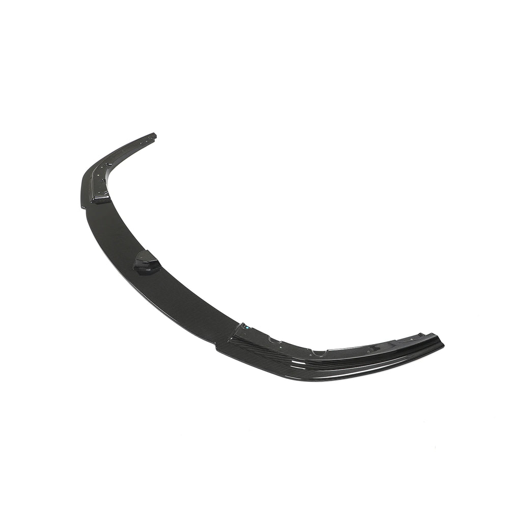 Dry carbon fibre front splitter for BMW M8 F92 showing weave