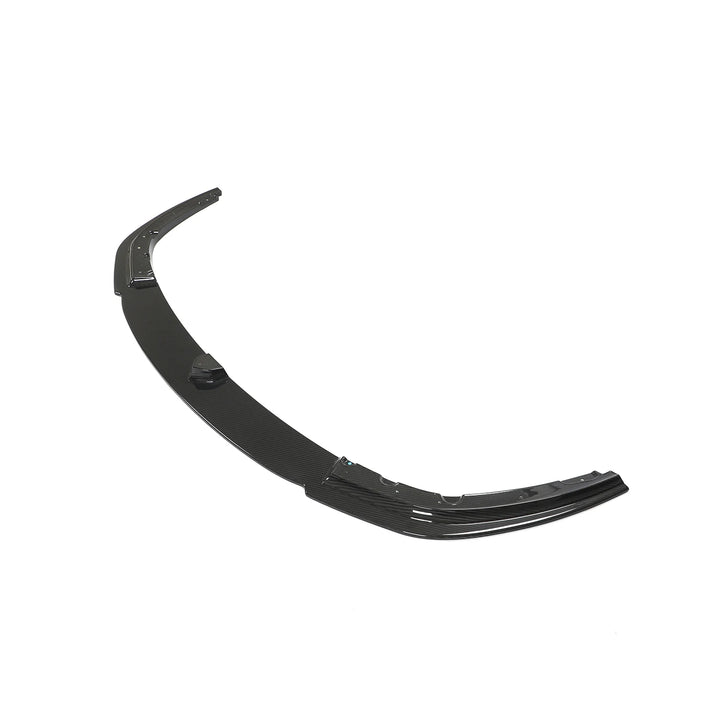 Dry carbon fibre front splitter for BMW M8 F92 showing weave