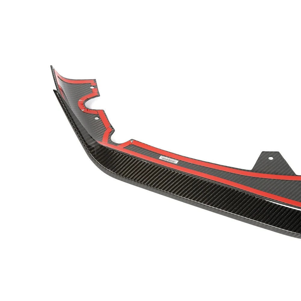 Dry carbon fibre front splitter for BMW X5M F95 LCI showing weave