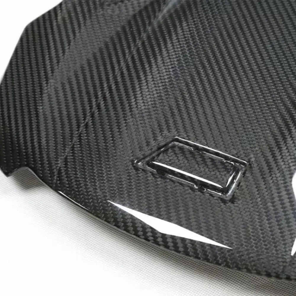 BMW X5M F95 dry carbon fibre engine cover close-up