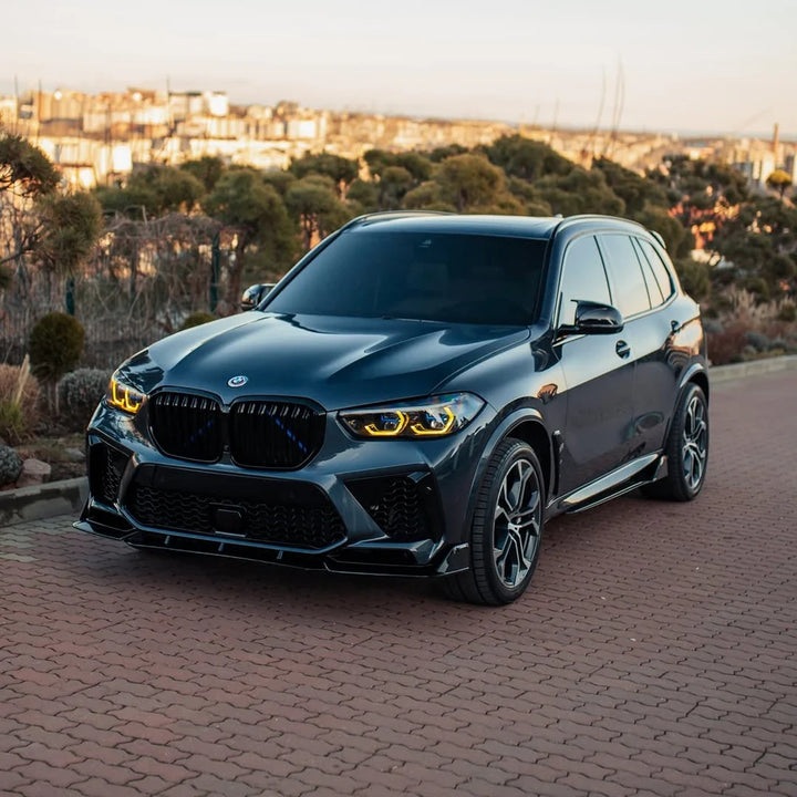 BMW X5M F95 yellow DRL board installed in headlight