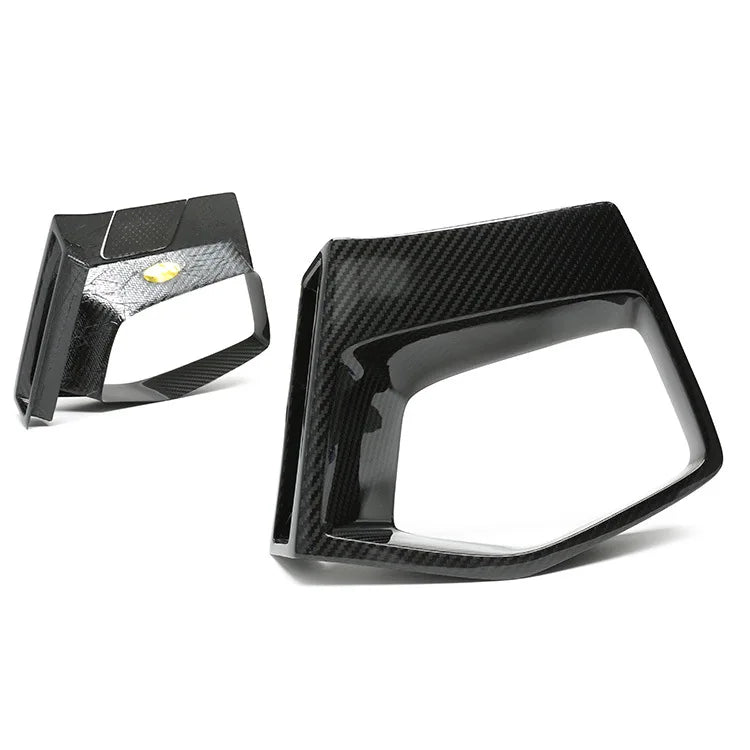 Dry carbon fibre front bumper middle trim for BMW X3M LCI showing weave